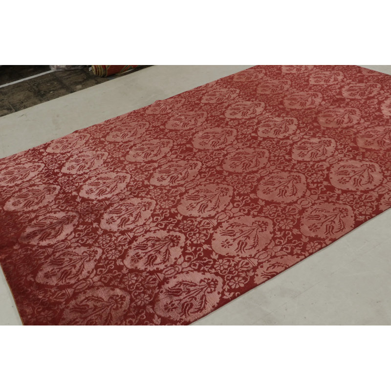 Rug & Kilim’S European Rug In Red And Pink With Floral Patterns “Medici”