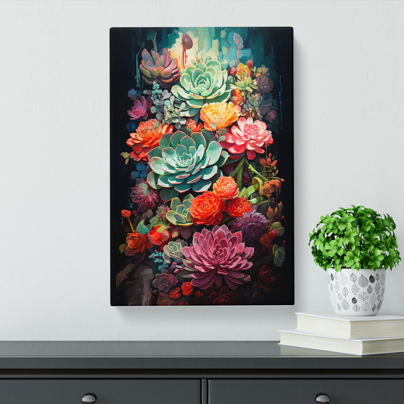Succulent Contemporary - Print, 50cm H x 35cm W x 3cm D