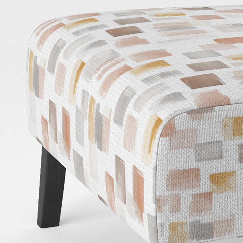 Fauteuil de chambre géométrique rembourré - Fauteuil de chambre brun, Pantoufle sans accoudoirs