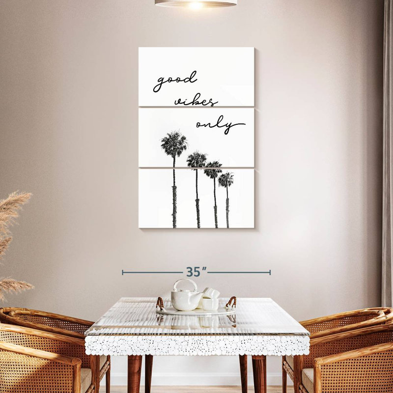 Harnek Palm Trees Good Vibes Only, H 57 po x l 36 po