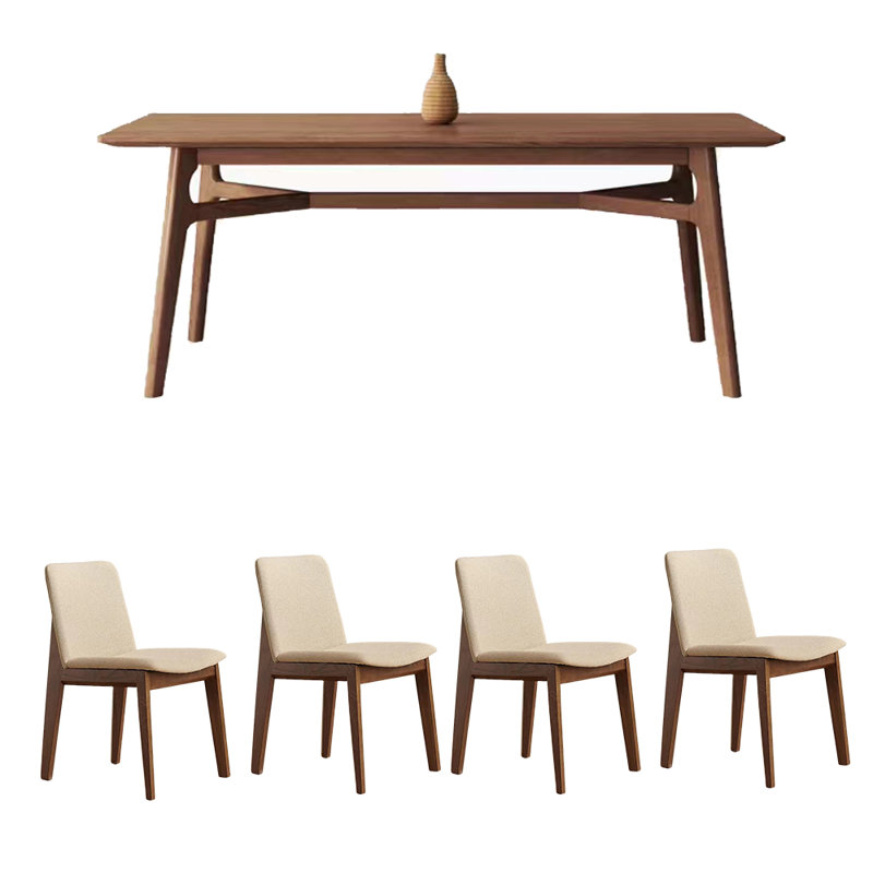 Ensemble de table de salle à manger simple en bois de frêne massif, H 29,53 po x L 70,87 po x l 31,5 po