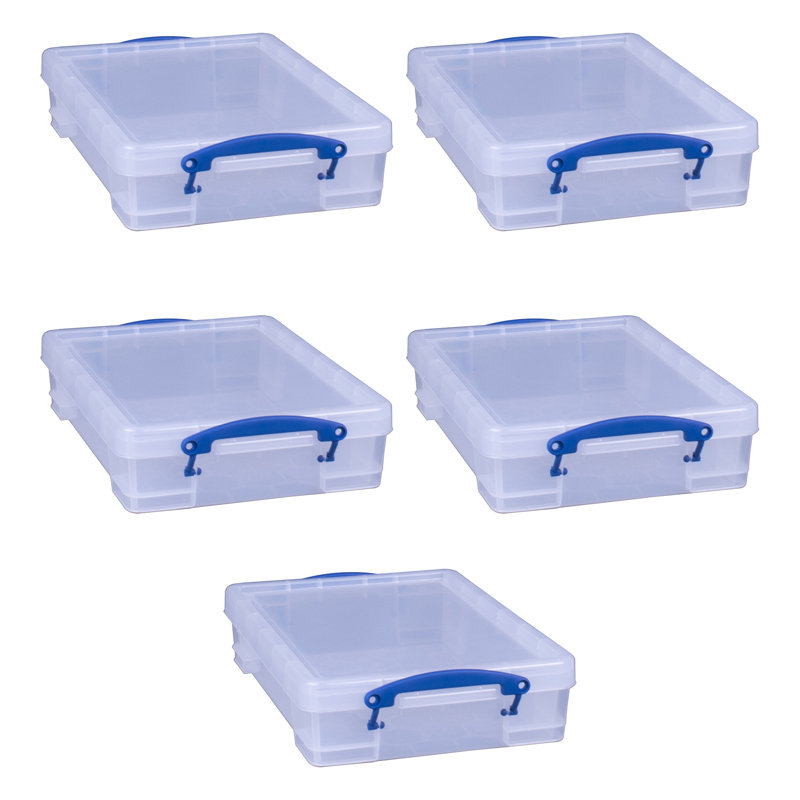 Really Useful Box Stackable Box, Clear, 5 Pack