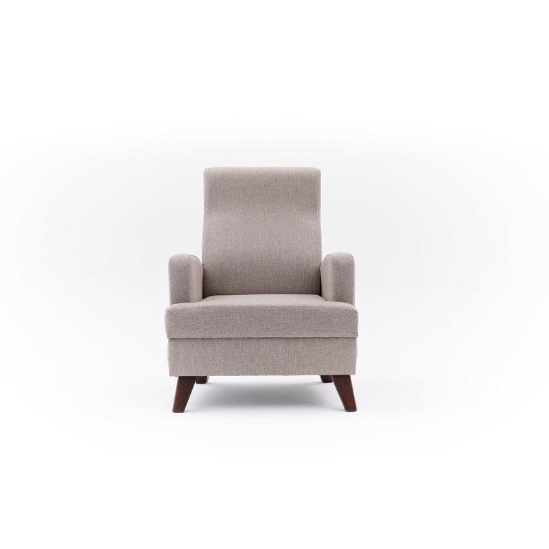 Beige 1-Seat Sofa, 100% Wooden Frame, 76 x 35.4 x 34.3 Inches | 100% Chenille Fabric, Soft Foam Cushion (11.0 in) | Environmentally Friendly, Stylish Design for Modern Living Rooms & Cozy Spaces