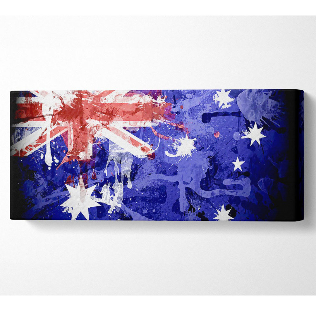 Australische Grunge Nationalflagge Panoramaleinwand