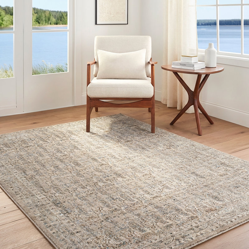 Moroccan Area Rug, Grey/Taupe/Brown, Rectangle 200 x 290 cm