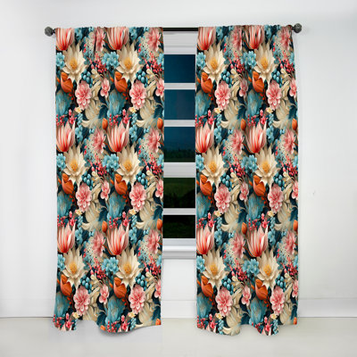 Rideau damassé obscurcissant de couleur douce - Paisley Garden Playfulness - 1 panneau