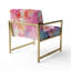 Chaise d'appoint rembourrée rose et bleu pastel-112889459