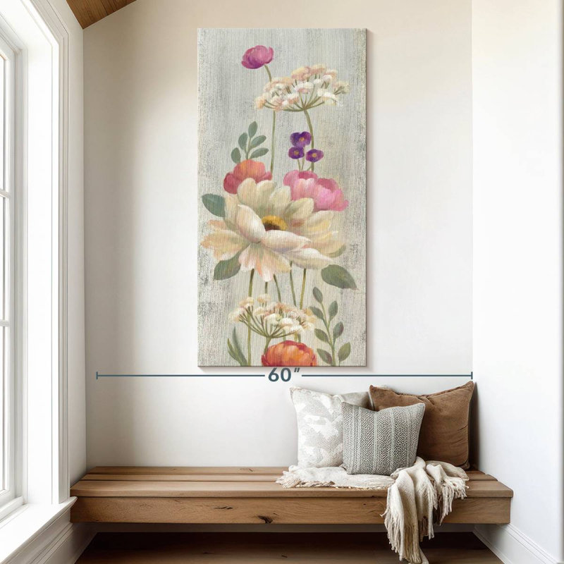 Retro Floral I, 54" H x 27" W