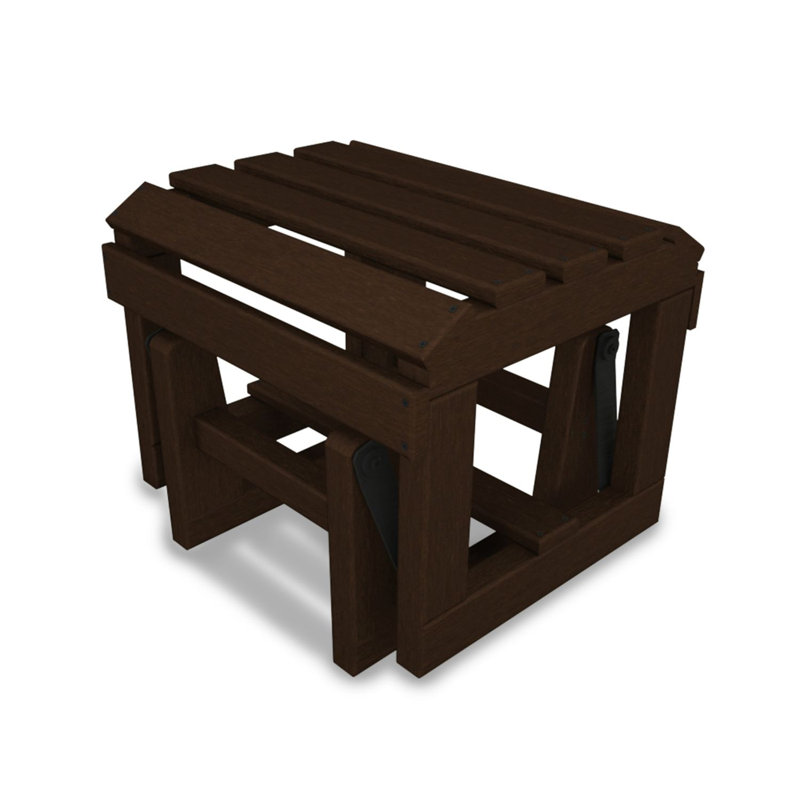 POLYWOOD Plastic/Resin Adirondack Chair and Ottoman, Mahogany