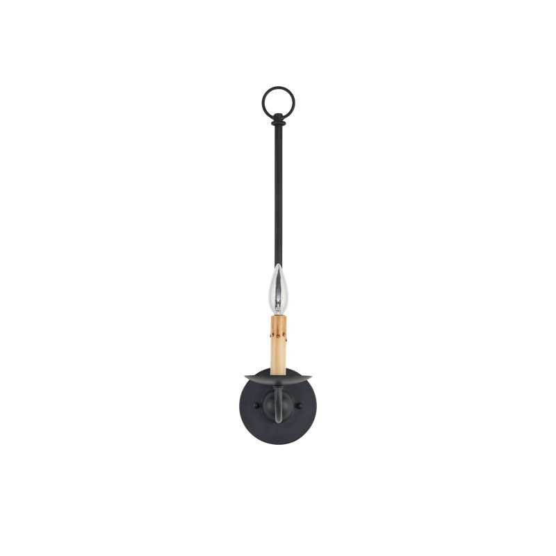 Saxon 1 - Light Candle Wall Light, Zanzibar Black
