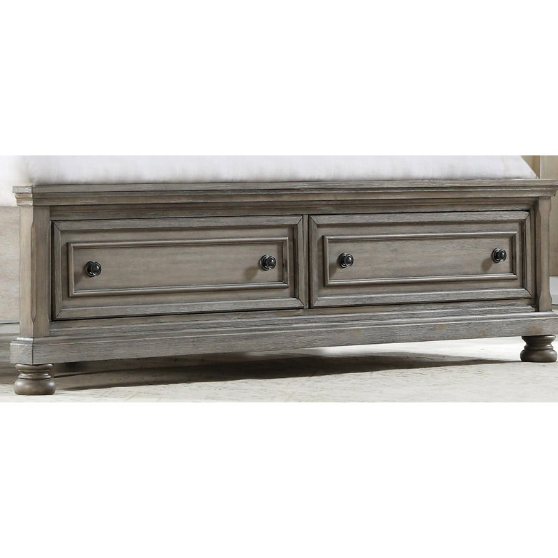 Grand lit de rangement antique gris