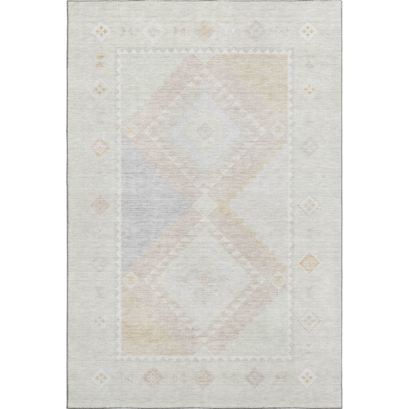 Premium Machine Washable Yamen AMF177 Blue Rug in , Gray, Rectangle 10' x 14'