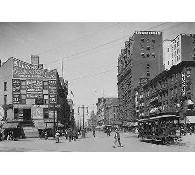 Trolleys and Pedestrians on Main Street in Buffalo New York - Photograph Print -  Buyenlarge, 0-587-46138-LC2436