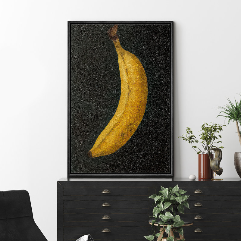 Art abstrait abstrait sur fond noir - images encadrées sur toile, H 24 po x l 16 po x P 1,5 po, Structure noire