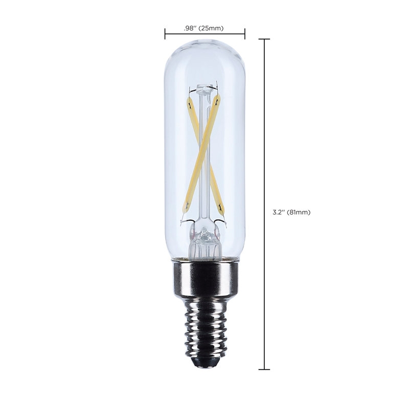 2.8 Watt T6 LED Candelabra Base Clear 3000K CCT 120 Volt, 5000 Kelvins