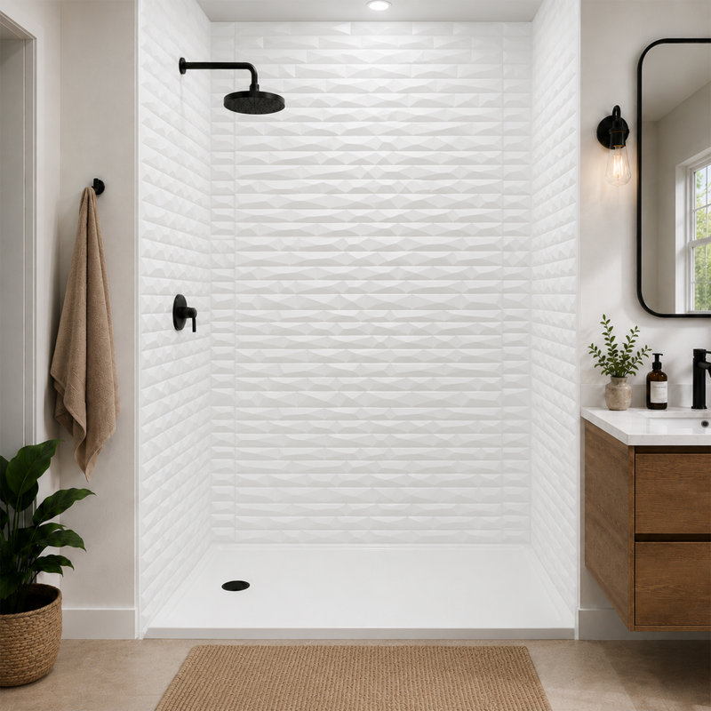 Vista - Mirroflex - Panneau mural de baignoire et douche - Blanc brillant