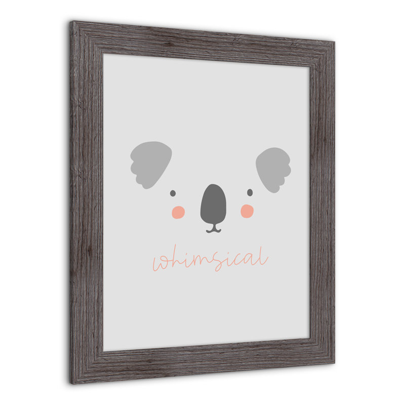 Art encadré fantaisiste, H 20 po x l 16 po x P 0,75 po, Cadre gris