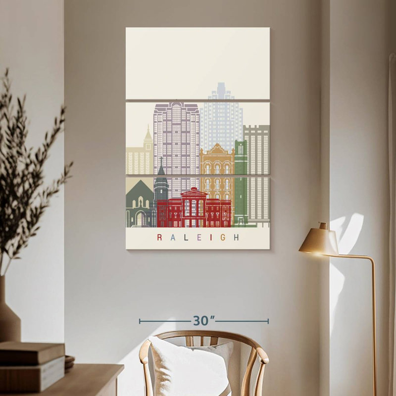 Sireci Raleigh Skyline Poster, 65" H x 42" W