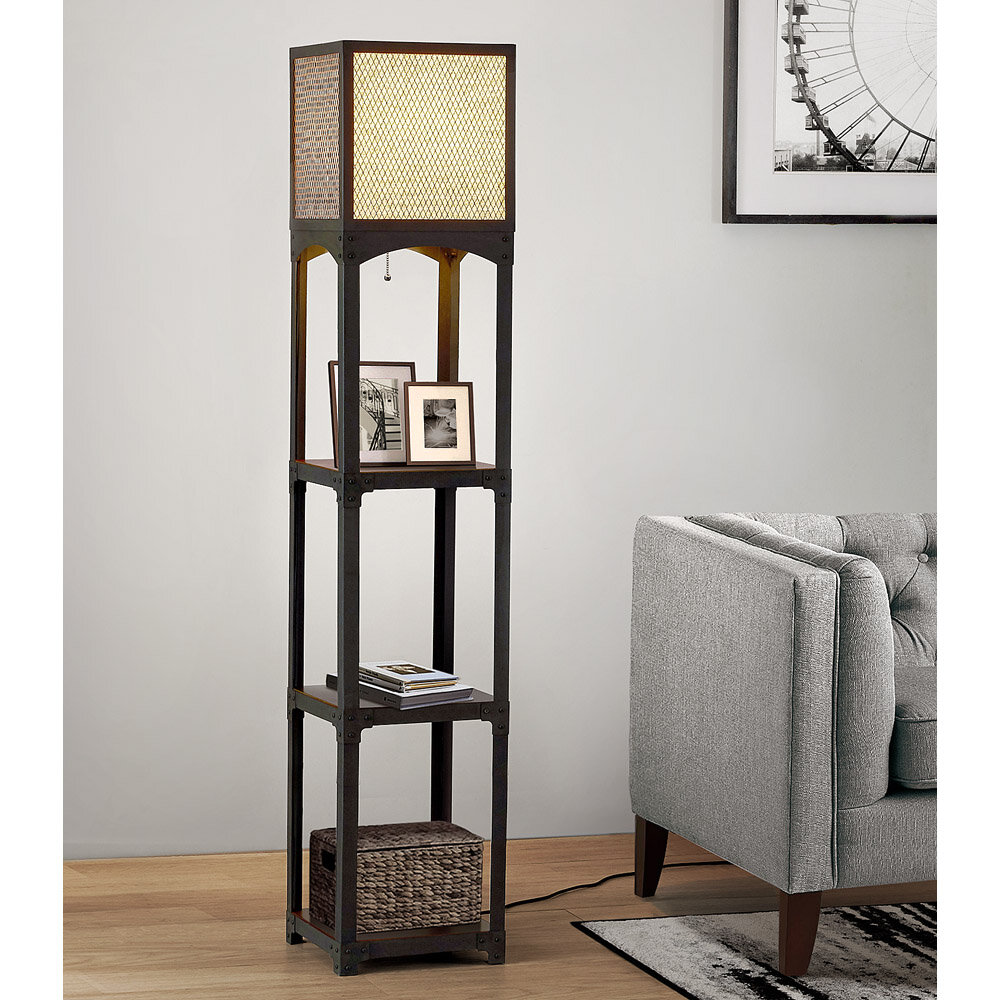 Williston Forge Xavier 64'' Black Column Floor Lamp | Wayfair