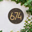 Round Modern Personalized 1-Line Wall Address Plaque-207286658-207286683