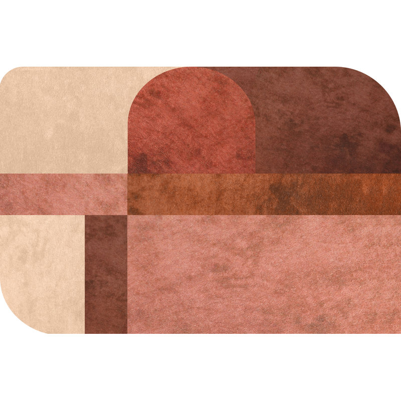 Hoglund Vinyl Machine Printed Area Rug, Rectangle 5'3" x 7'10.5"