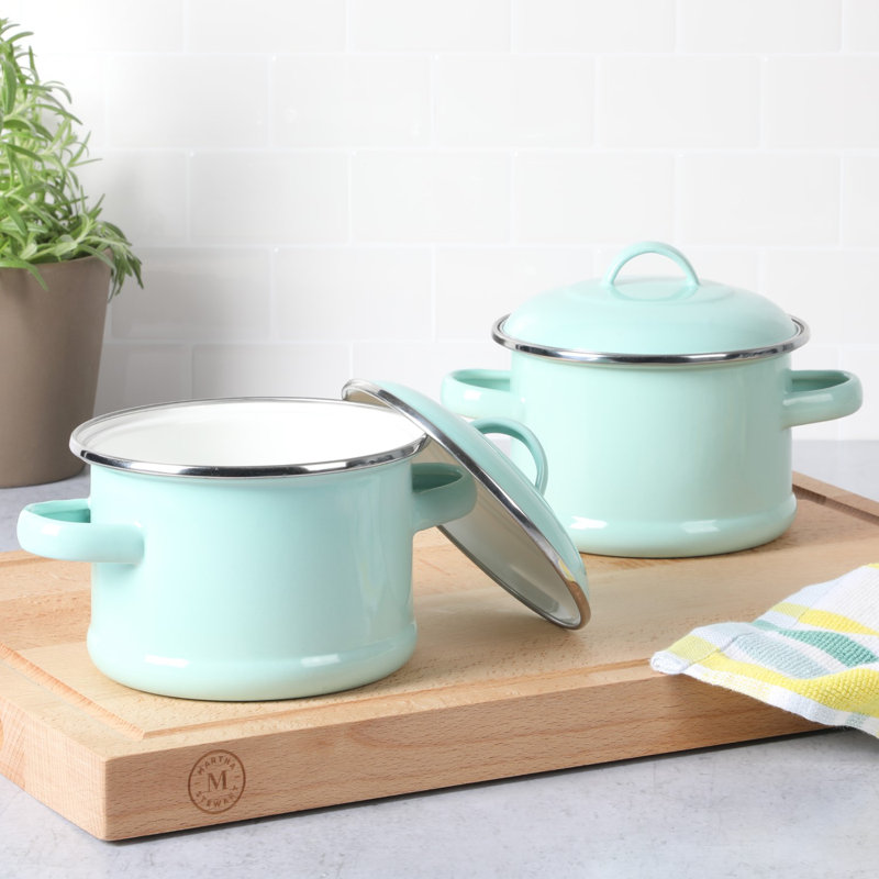 Martha Stewart 1 Quarts qt. Non-Stick Enamelware Round Set