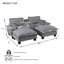 Canapés modulaires multifonctionnels, mélange de chenille pour la vie moderne, gris