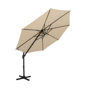Griego Ii 10-Ft Octagon Cantilever Umbrella With Led Lights - Slate Grey (ours is grey)