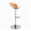 Ensemble de 3 tabourets de bar pivotants à hauteur réglable, de couleur naturelle et blanche, avec base chromée et revêtement en cuir PU.