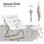 Fauteuil d'appoint douillet capitonné et rembourré avec cadre en métal doré pour le salon-491022507-524071269