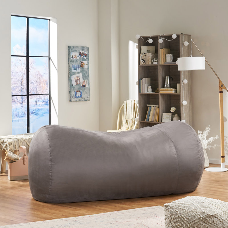 Larson Polyester Bean Bag Sofa, Charcoal