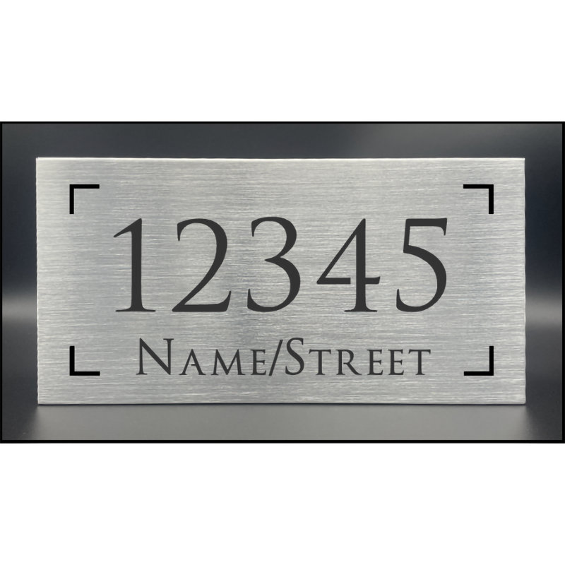 Panneau d'adresse en aluminium illuminé, Argent brossé, Oui