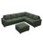 Abramson U-shaped Modular Corduroy Sectional Sofa With Storage Ottoman Green-1460438336-1460438341