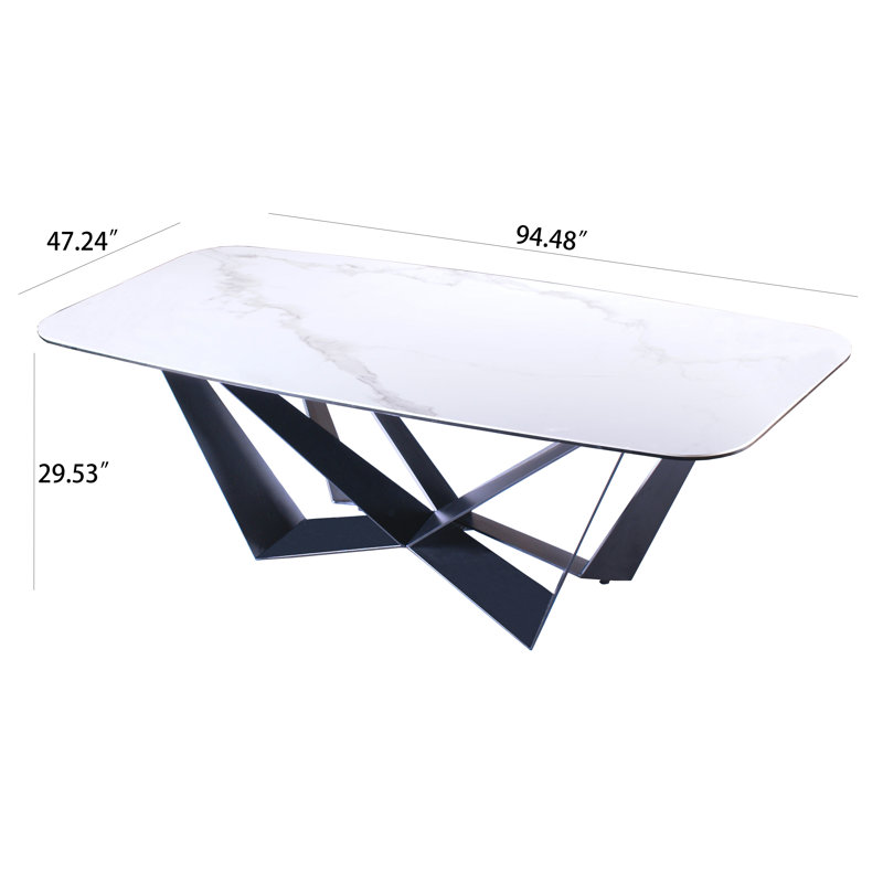 Metal Base Dining Table