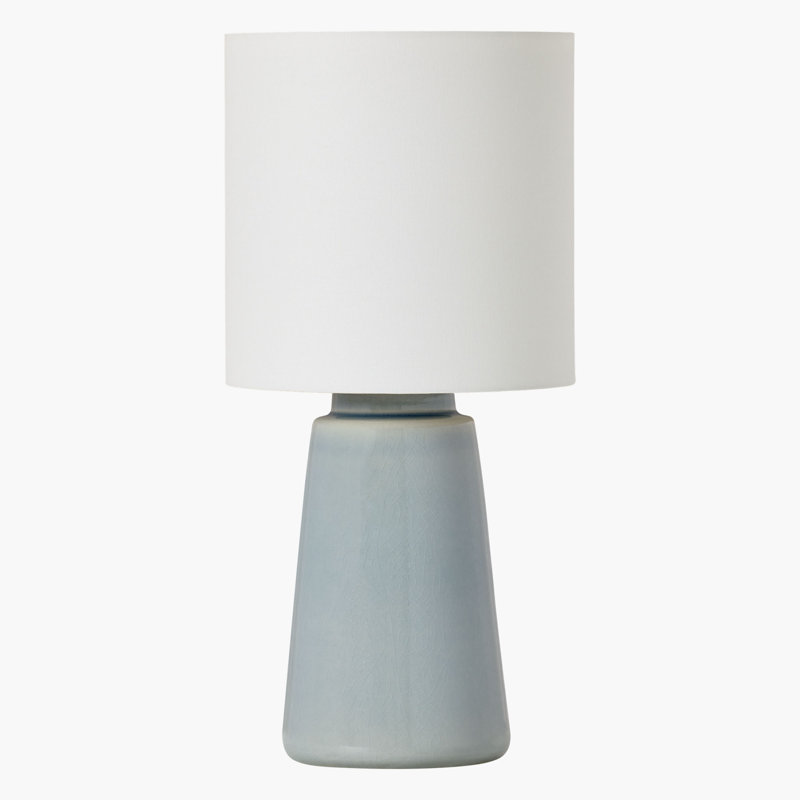 Vessel Table Lamp, Blue Anglia Crackle, 23" H x 11" W x 11" D