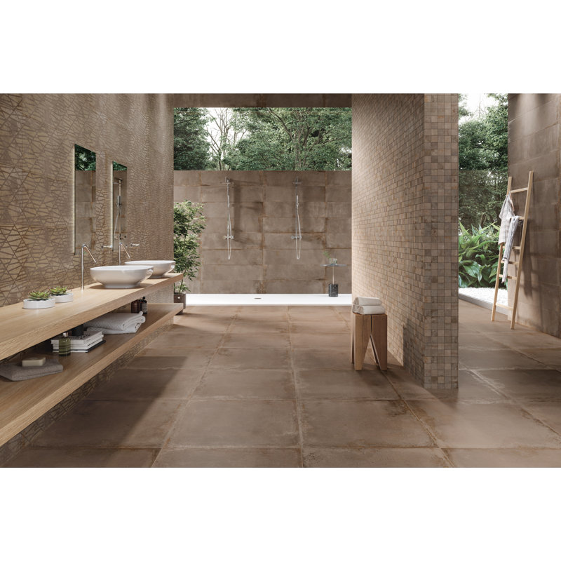 12 in. x 48 in. Matte Porcelain Tile, Oxide