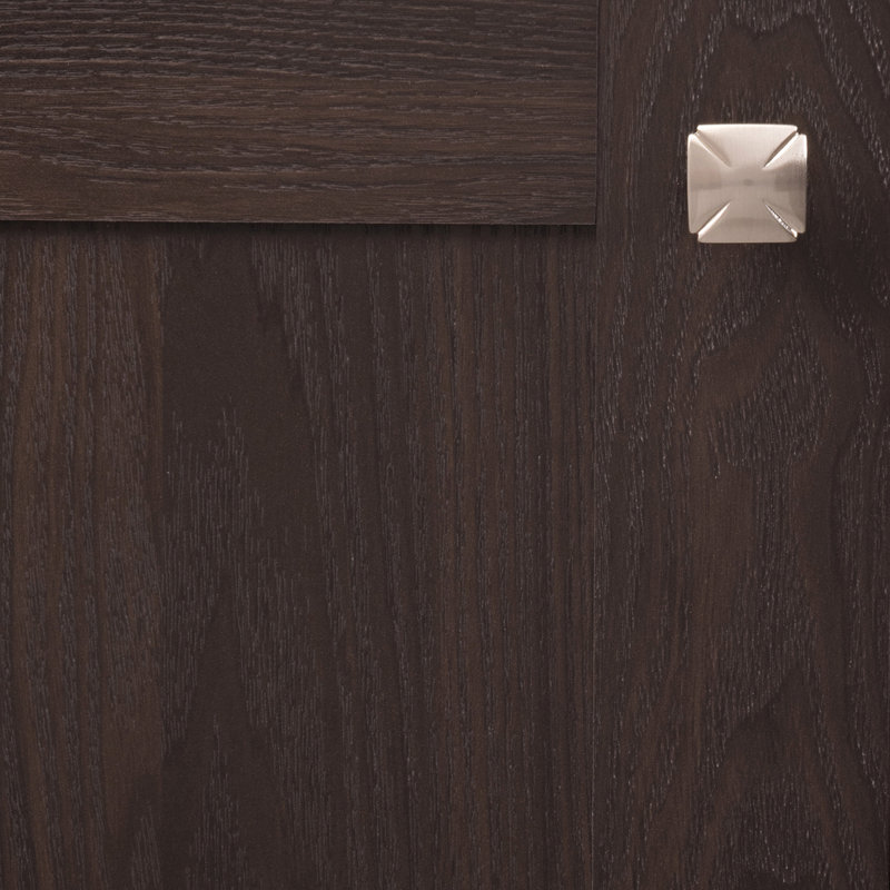 Poignée carrée de la collection Bridges - Bouton d'armoire en nickel satiné 1-3 / 16 po x 1-3 / 16 po - Quincaillerie transitionnelle et déco pour tiroirs et armoires