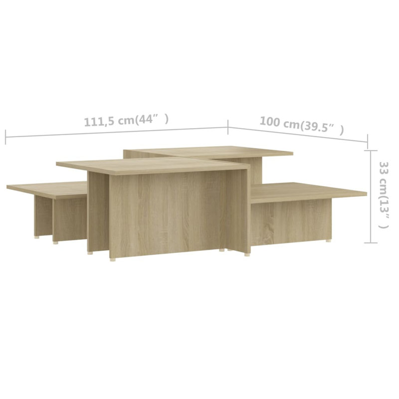 Coffee Table End Table Sofa Table Living Room Furniture Engineered Wood, Sonoma Oak, Sonoma Oak