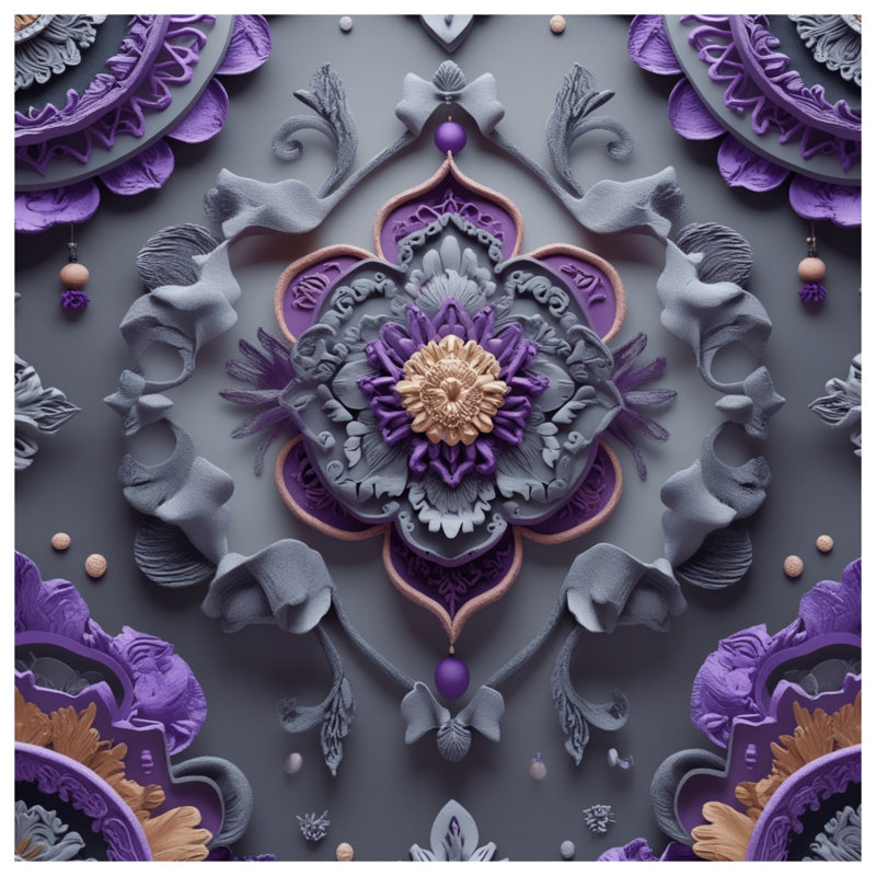 Housses de couette ornées de motifs floraux mauves, Grand lit