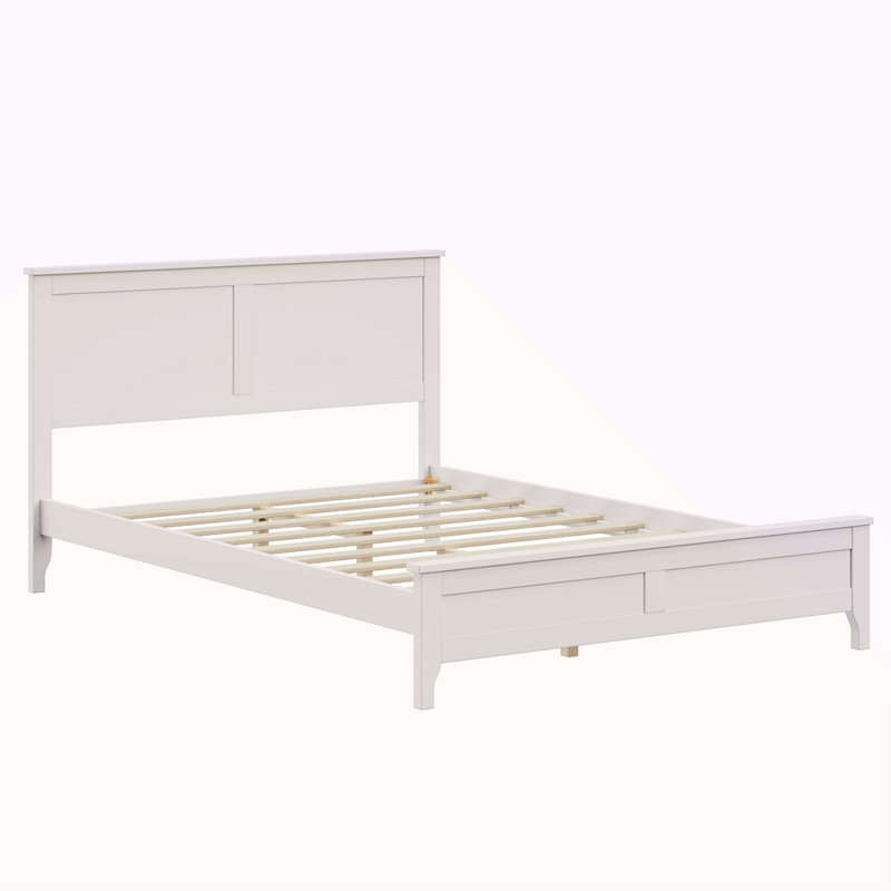 Lit plateforme double Modern, Blanc, Lit double