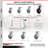 4-Piece Rubber and Steel Caster Set