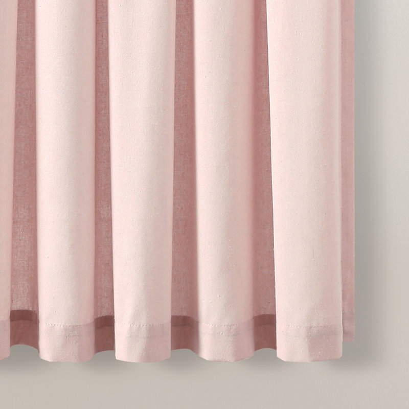 Cotton Blend Semi Sheer Curtain Single Panel, 52"W x 63"L, Blush