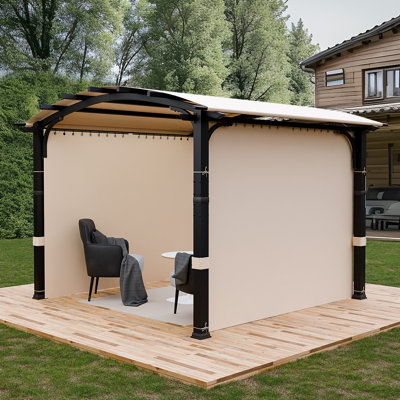11 Ft. W x 10 Ft. D Metal Pergola with Canopy: Durable and Functional Outdoor Addition