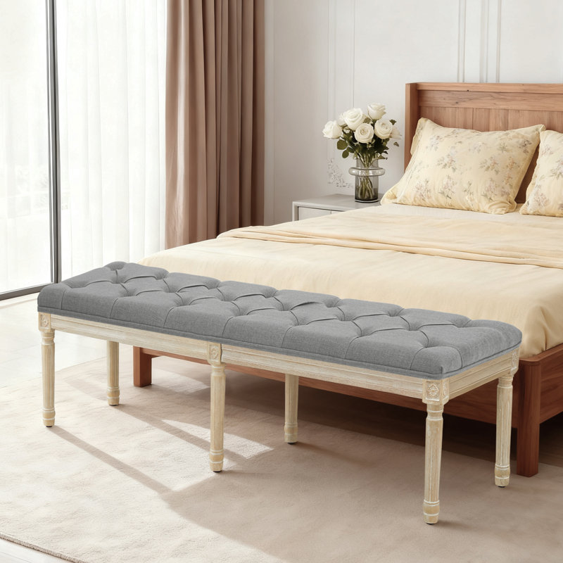 Boswick Bench, Light Gray, 57.7"