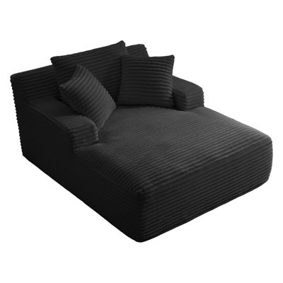 Modern Corduroy Oversized Chaise Lounge Sleeper Sofa Cloud Couch Chair For Indoor Use by Latitude Run