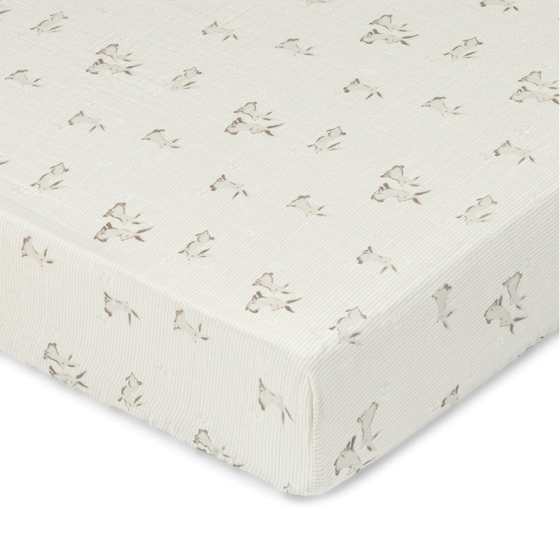 Avery Greenguard Gold Certified Animals Floral Cotton - Piece Standard Crib Fitted Sheet