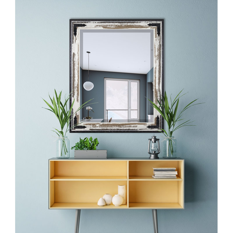 Miroir d'appoint mural, 35,5 po x 29,5 po, Crème