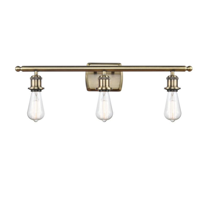 Éclairage de salle de bain à intensité variable 3 lumières Torrington, Incandescent, Laiton brossé, Non
