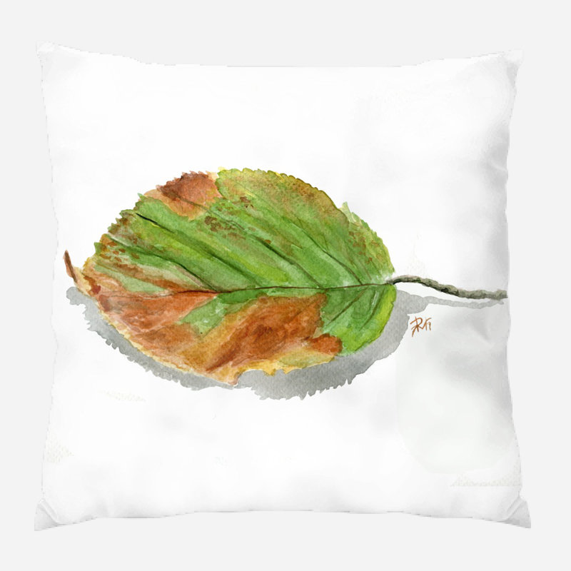 Coussin décoratif à feuilles Kirsten, Intérieur, Microsuède