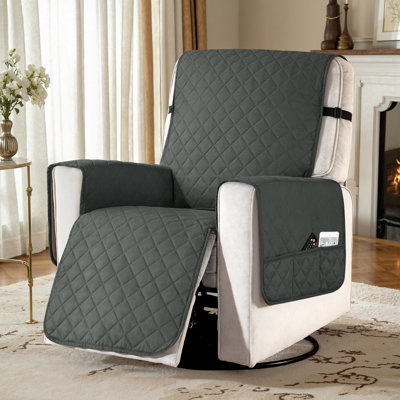 Housse réversible pour fauteuil inclinable à coussins carrés / rectangulaires